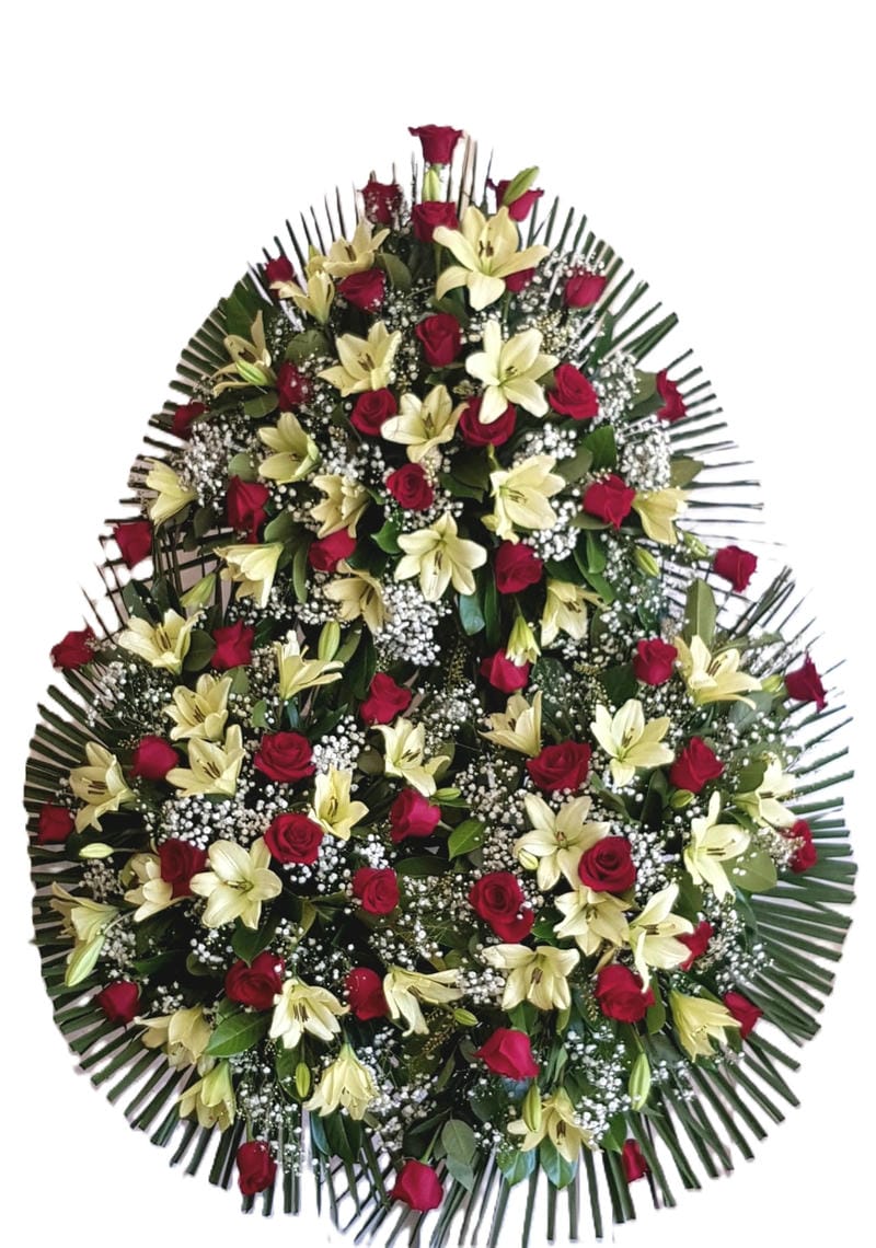 Corona de rosas y lilium