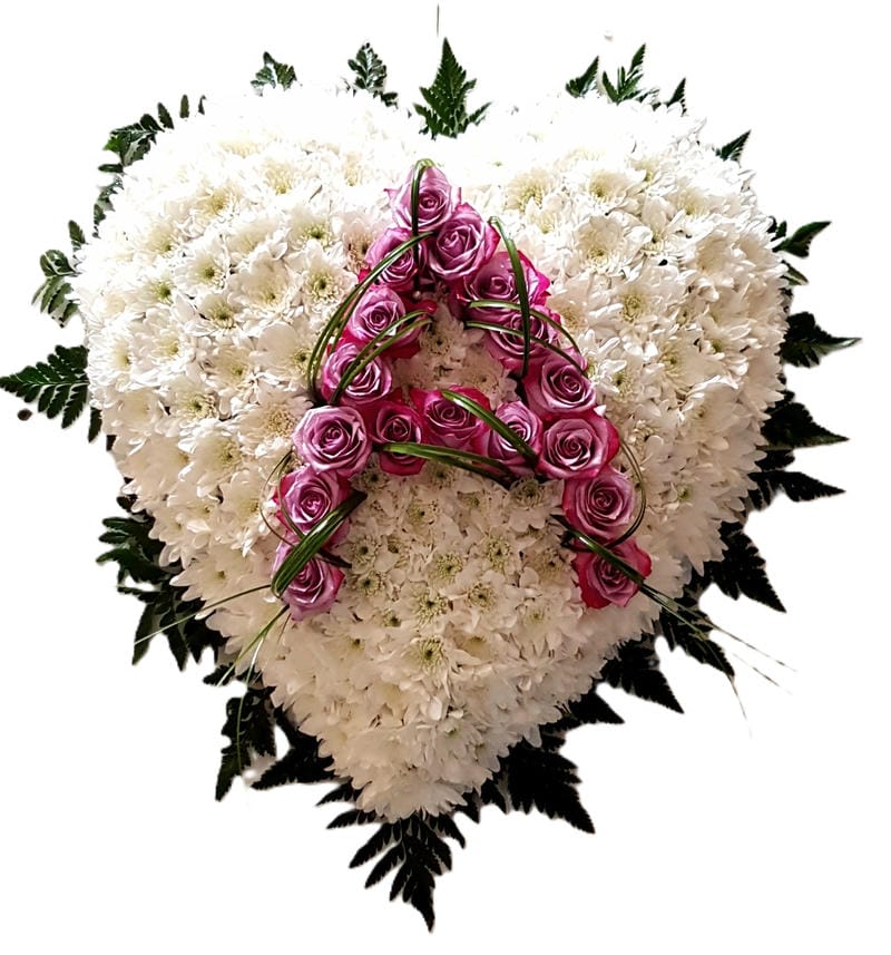 Corazón flor variada tamaño mediano