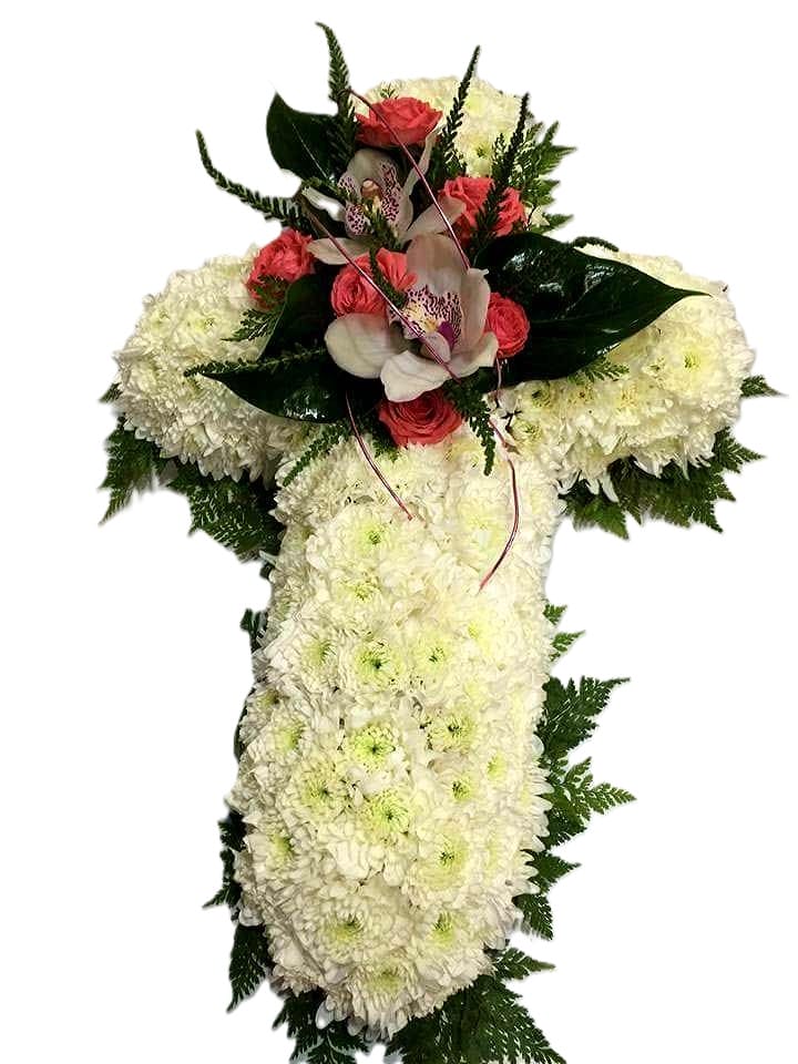 Cruz flor variada tamaño mediano